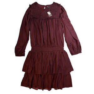 Versona Women's Purple Smocked Blouson Dress M NEW‎